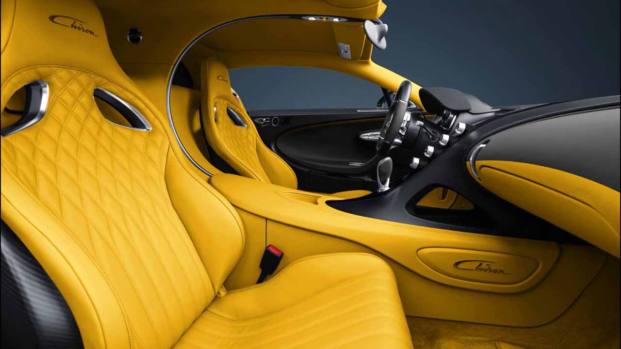 Yellow Bugatti Chiron Interior