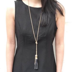 Gold Lariat Rope Necklace