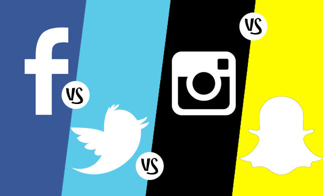 Facebook VS Instagram VS Twitter VS Snapchat