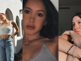 Autumn Monique, TikTok Stitch Girl, in three photos